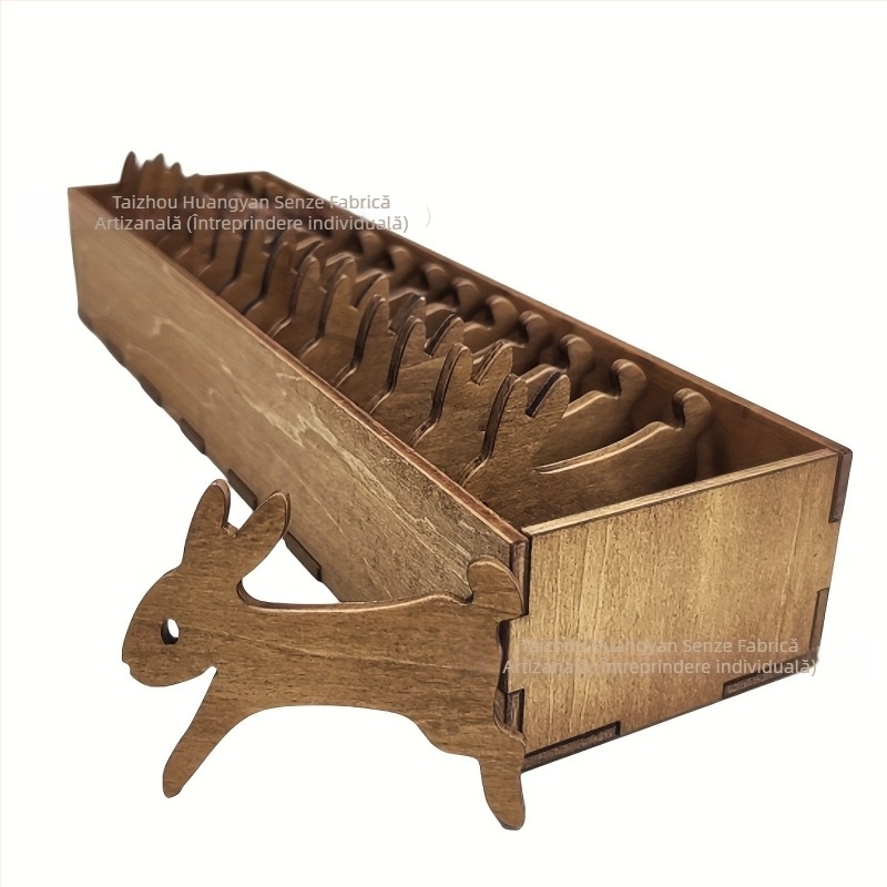 Set de bobine din lemn cu animale - Basswood, SZ000452, Yizidao, ornament în stil american