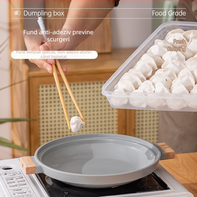 Cutie de congelare pentru dumplings cu capac – pentru depozitare alimentară, plastic alimentar