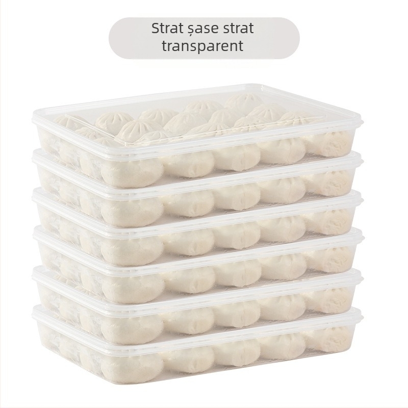 Cutie de congelare pentru dumplings cu capac – pentru depozitare alimentară, plastic alimentar