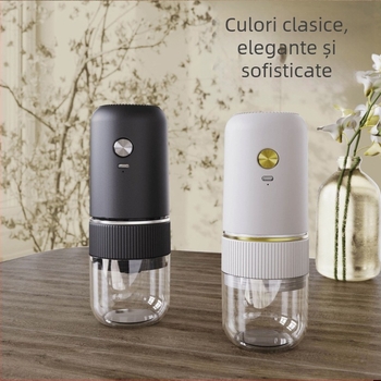 Măcinător electric de cafea pentru uz casnic, compact, reîncărcabil, corp din plastic, greutate 0,5 kg