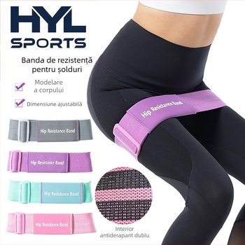 Centură reglabilă de rezistență pentru yoga și fitness — material poliester-bumbac; accesoriu yoga; Wolf of the wilderness