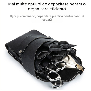 Geantă pentru foarfeci de coafură – curea crossbody, trusă de unelte de frizerie cu 7 compartimente pentru foarfeci