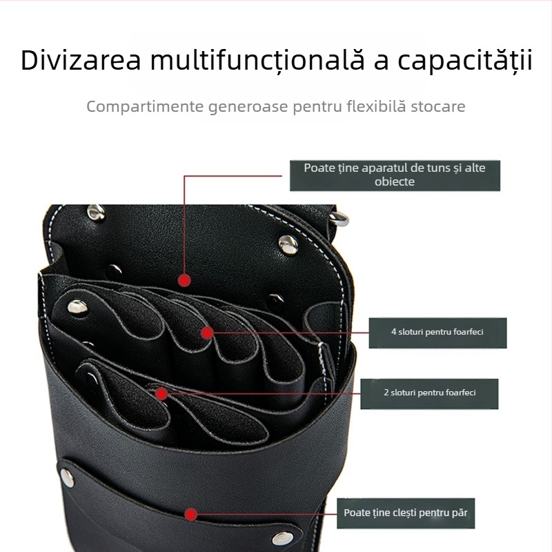 Geantă pentru foarfeci de coafură – curea crossbody, trusă de unelte de frizerie cu 7 compartimente pentru foarfeci