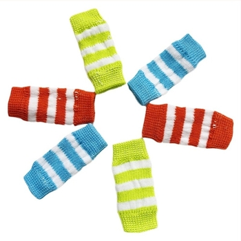 Șosete și protecții pentru picioarele pisicilor și câinilor, model în dungi, poliester, țesătură twill, broderie, Qu Aiyan