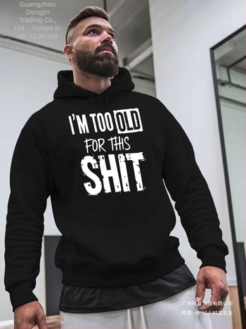 Hanorac cu glugă în stil coreean, imprimeu cu slogan, mâneci lungi, croială lejeră, material poliester