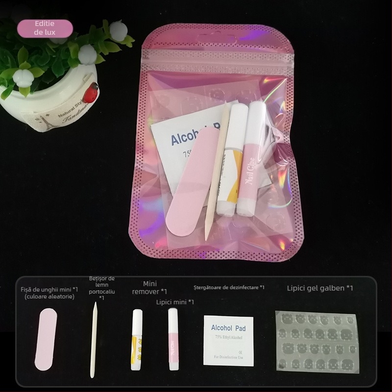 Set de instrumente pentru manichiură cu pila detașabilă pentru unghii și baston de lemn – Model 614890737657