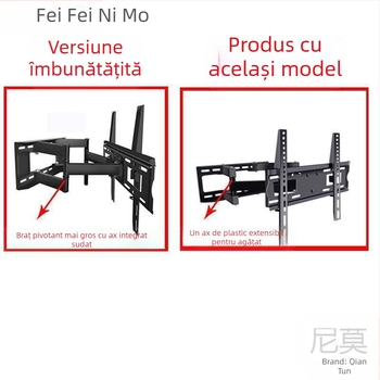 Qian Dun Suport de perete pentru LCD TV – braț telescopic cu înclinare de 90°, reglare manuală