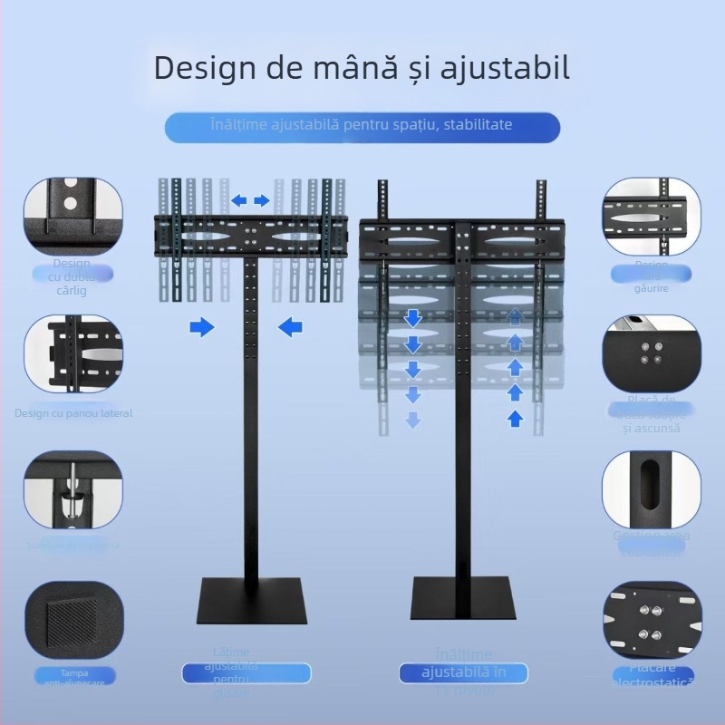 Suport de podea mobil pentru LCD TV/monitor cu montură verticală rotativă