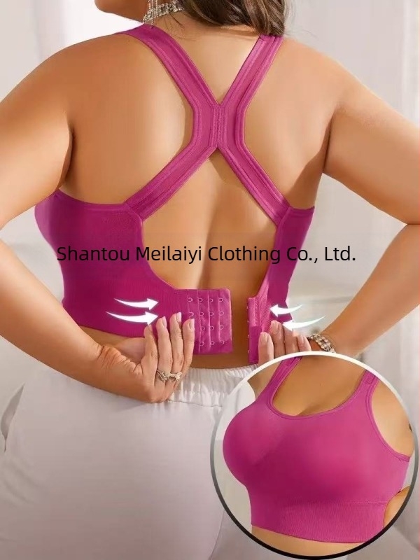 Meilaiyi 8680 Sutien sport fără cusături – cupă completă, push-up, închidere cu patru rânduri de cârlige, material nylon cu căptușeală Spandex
