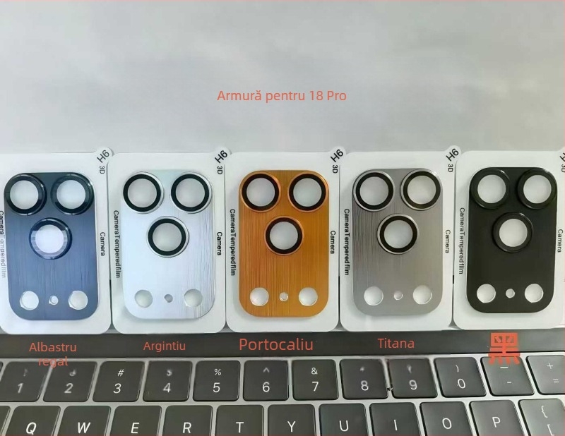 Protecție pentru lentila camerei pentru iPhone 16 Pro Max – sticlă temperată, film pentru lentile, antibacterian, rezistent la căderi, acoperire completă