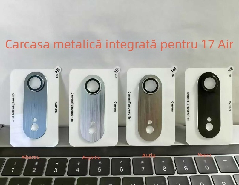 Protecție pentru lentila camerei pentru iPhone 16 Pro Max – sticlă temperată, film pentru lentile, antibacterian, rezistent la căderi, acoperire completă