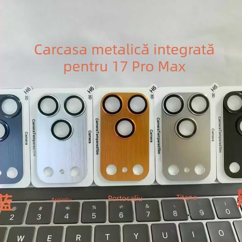 Protecție pentru lentila camerei pentru iPhone 16 Pro Max – sticlă temperată, film pentru lentile, antibacterian, rezistent la căderi, acoperire completă