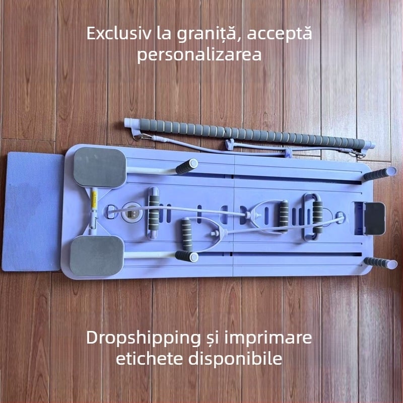 Roată abdominală și placă Pilates – echipament de fitness pentru acasă, pliabil, model plt, 4800 g, set de 4 bucăți