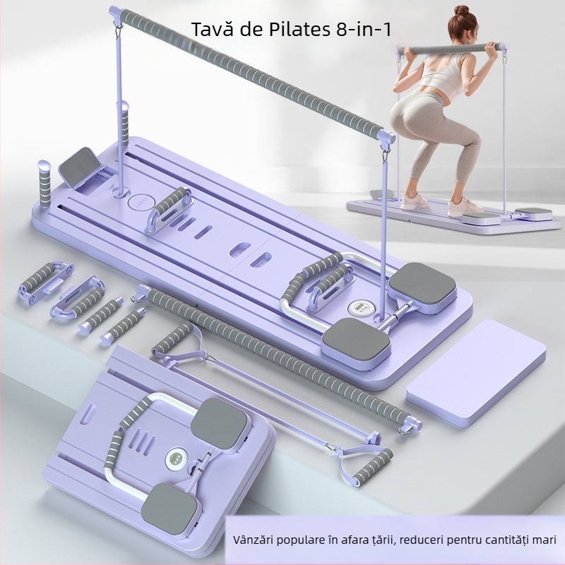 Roată abdominală și placă Pilates – echipament de fitness pentru acasă, pliabil, model plt, 4800 g, set de 4 bucăți