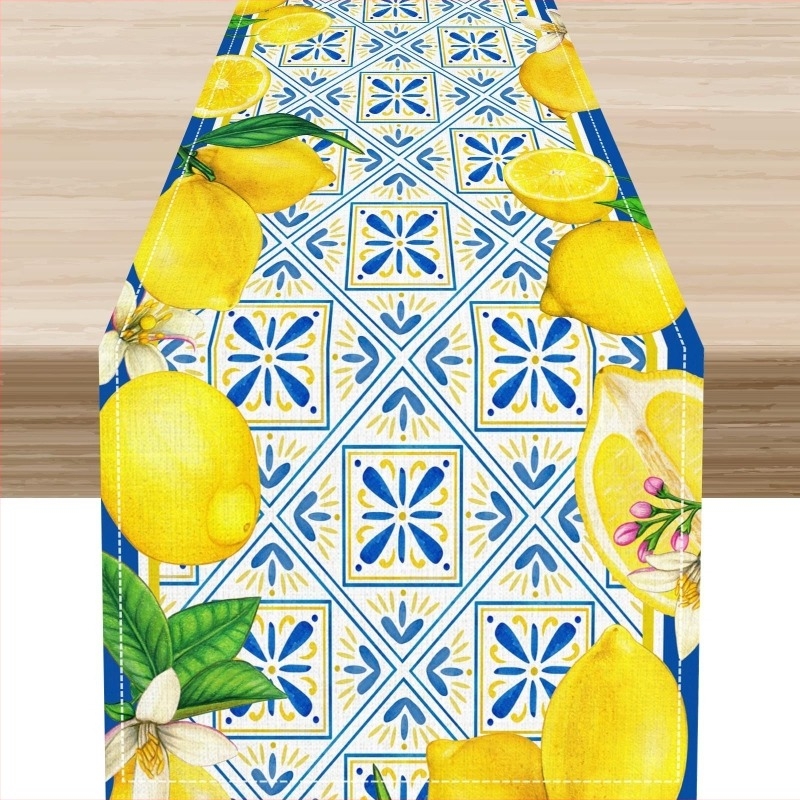 Steag de masă, 100% in, model geometric abstract, stil american, decor pentru sufragerie