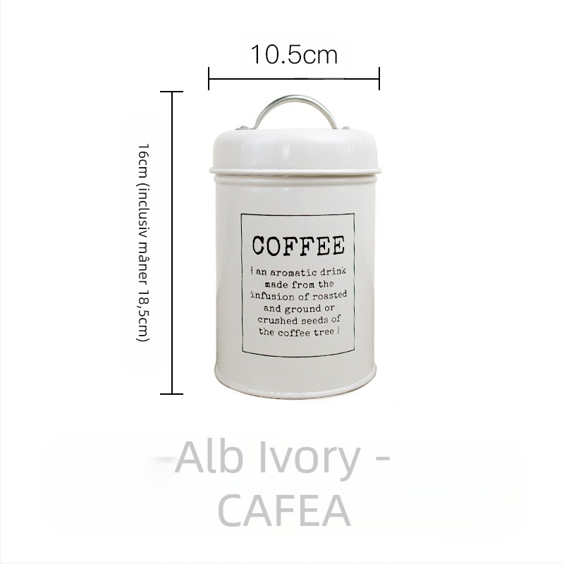 Recipient metalic rotund sigilat cu inel de etanșare, pentru lapte praf, cafea, ceai, bomboane și pudră pentru mască facială; capacitate sub 300 ml