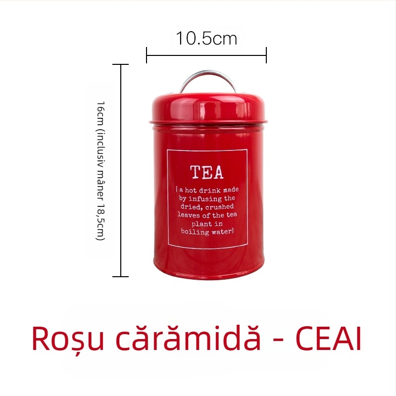Recipient metalic rotund sigilat cu inel de etanșare, pentru lapte praf, cafea, ceai, bomboane și pudră pentru mască facială; capacitate sub 300 ml