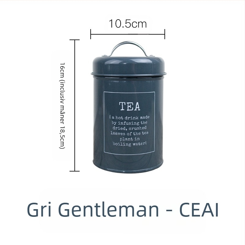 Recipient metalic rotund sigilat cu inel de etanșare, pentru lapte praf, cafea, ceai, bomboane și pudră pentru mască facială; capacitate sub 300 ml