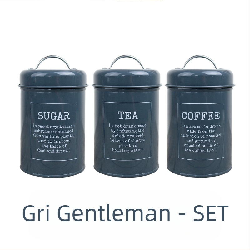 Recipient metalic rotund sigilat cu inel de etanșare, pentru lapte praf, cafea, ceai, bomboane și pudră pentru mască facială; capacitate sub 300 ml