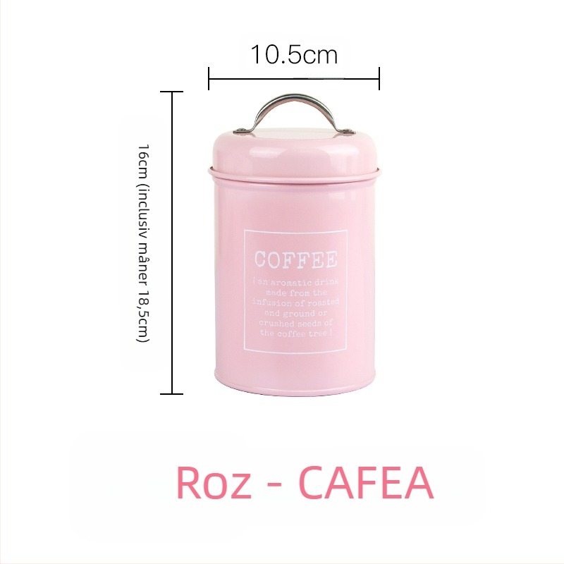 Recipient metalic rotund sigilat cu inel de etanșare, pentru lapte praf, cafea, ceai, bomboane și pudră pentru mască facială; capacitate sub 300 ml