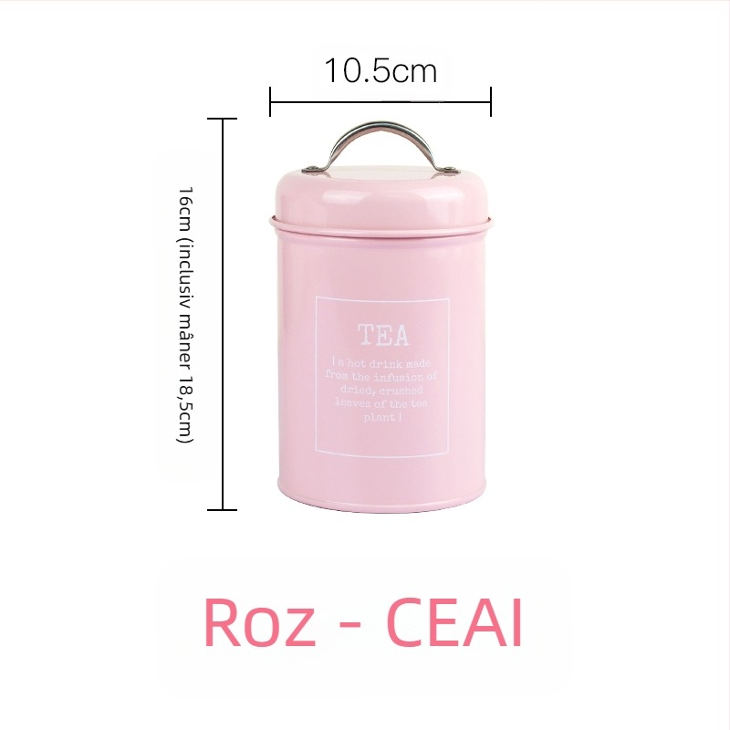 Recipient metalic rotund sigilat cu inel de etanșare, pentru lapte praf, cafea, ceai, bomboane și pudră pentru mască facială; capacitate sub 300 ml