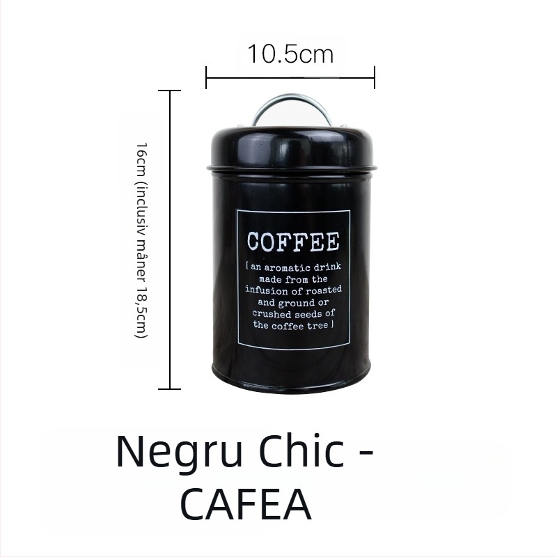 Recipient metalic rotund sigilat cu inel de etanșare, pentru lapte praf, cafea, ceai, bomboane și pudră pentru mască facială; capacitate sub 300 ml