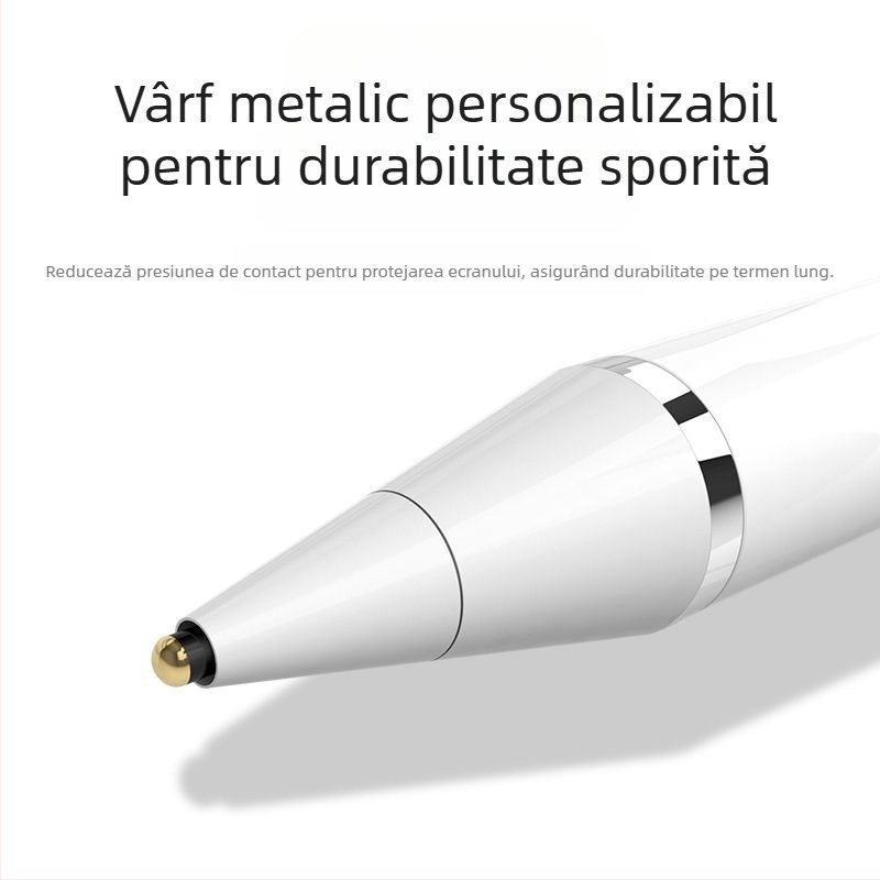 Stylus capacitiv pentru dispozitive mobile — carcasă metalică, încărcare magnetică, compatibil cu ecrane capacitive, compact și portabil