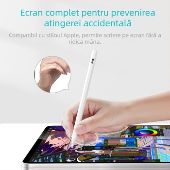 Parsonjie stylus Bluetooth cu încărcare rapidă pentru Apple iPad, carcasă metalică, prindere magnetică, stil IP/touch