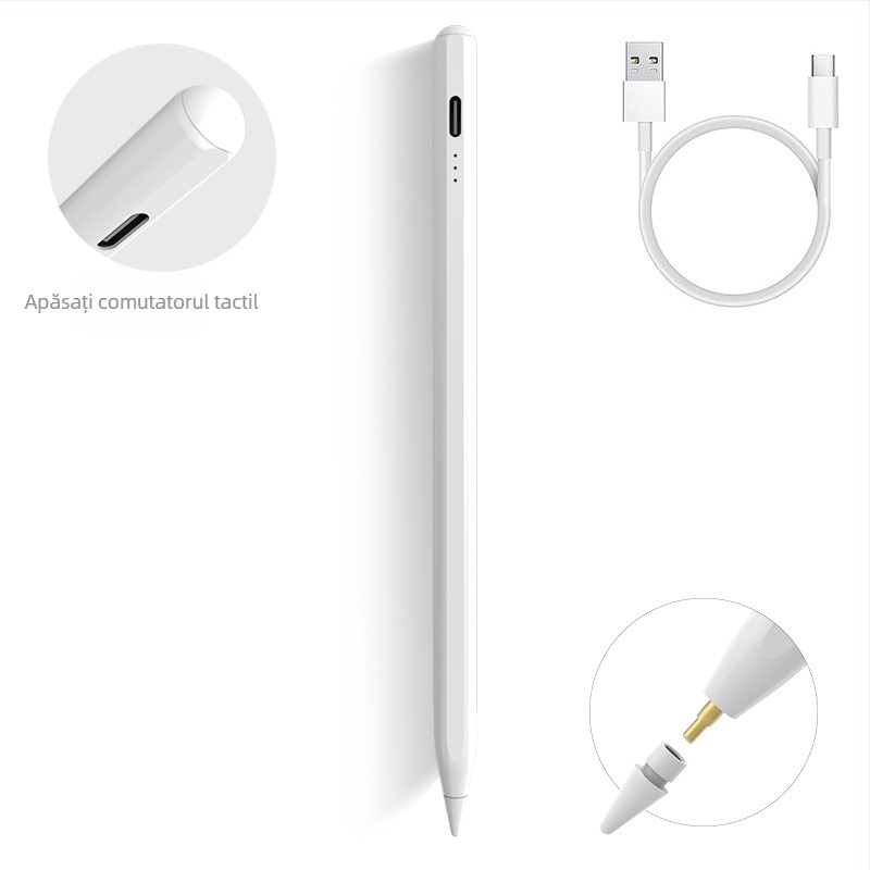 Parsonjie stylus Bluetooth cu încărcare rapidă pentru Apple iPad, carcasă metalică, prindere magnetică, stil IP/touch
