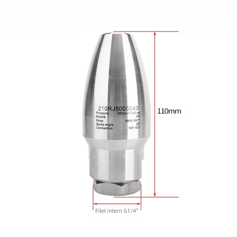 Xiong Wei duză de spălare cu presiune înaltă, lotus rotativ din oțel inoxidabil, nucleu ceramic (Medium: apă; Temperatura maximă: 90°C; Material: oțel inoxidabil)