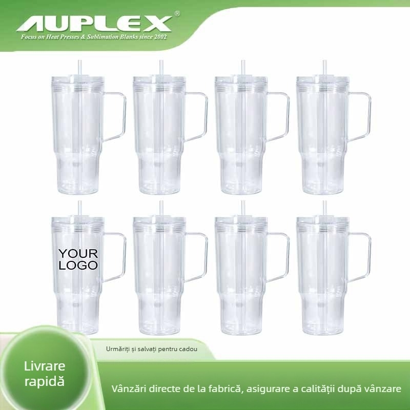 Ceașcă izolată 40 oz, pereți dubli, praf sclipitor, cu pai