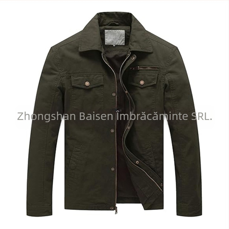 Jachetă din bumbac în stil coreean, croială lejeră pentru iarnă, fermoar frontal, căptușeală din bumbac