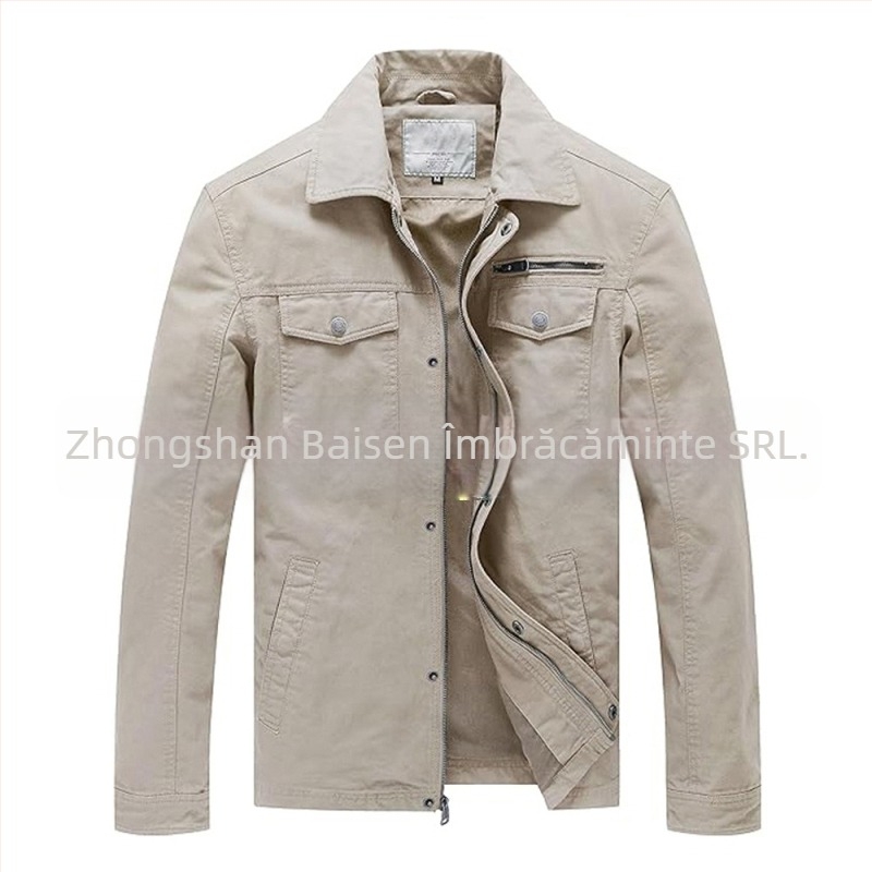 Jachetă din bumbac în stil coreean, croială lejeră pentru iarnă, fermoar frontal, căptușeală din bumbac