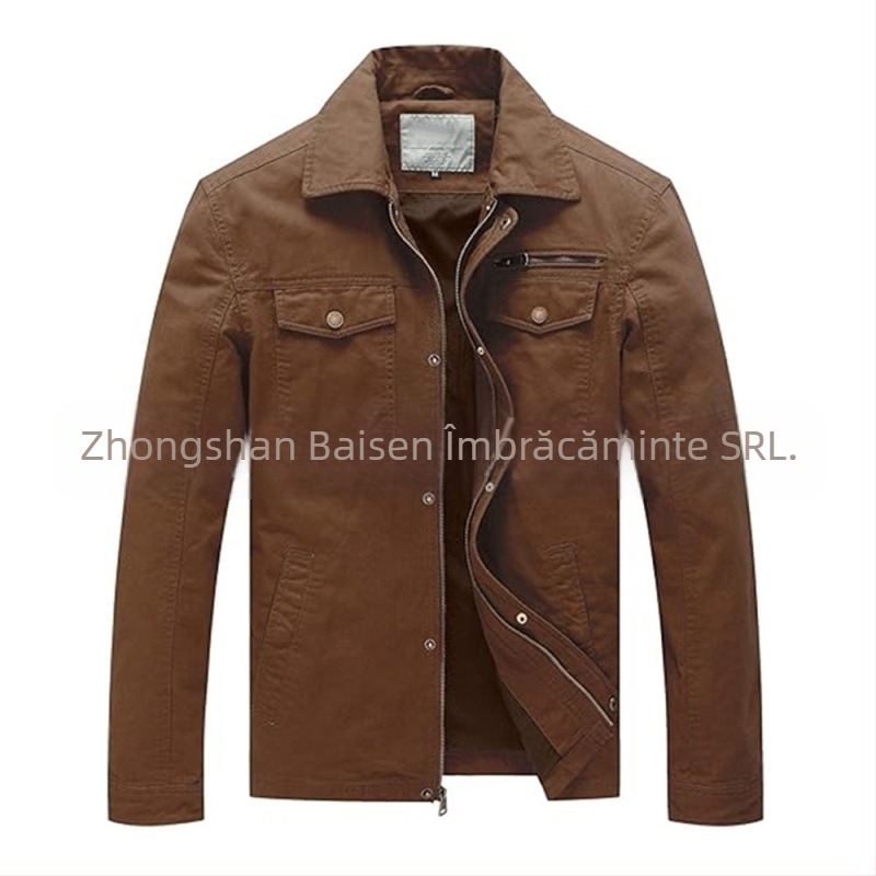 Jachetă din bumbac în stil coreean, croială lejeră pentru iarnă, fermoar frontal, căptușeală din bumbac