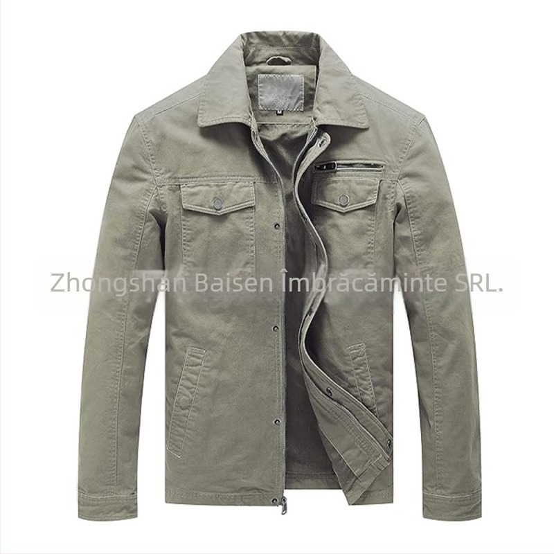 Jachetă din bumbac în stil coreean, croială lejeră pentru iarnă, fermoar frontal, căptușeală din bumbac