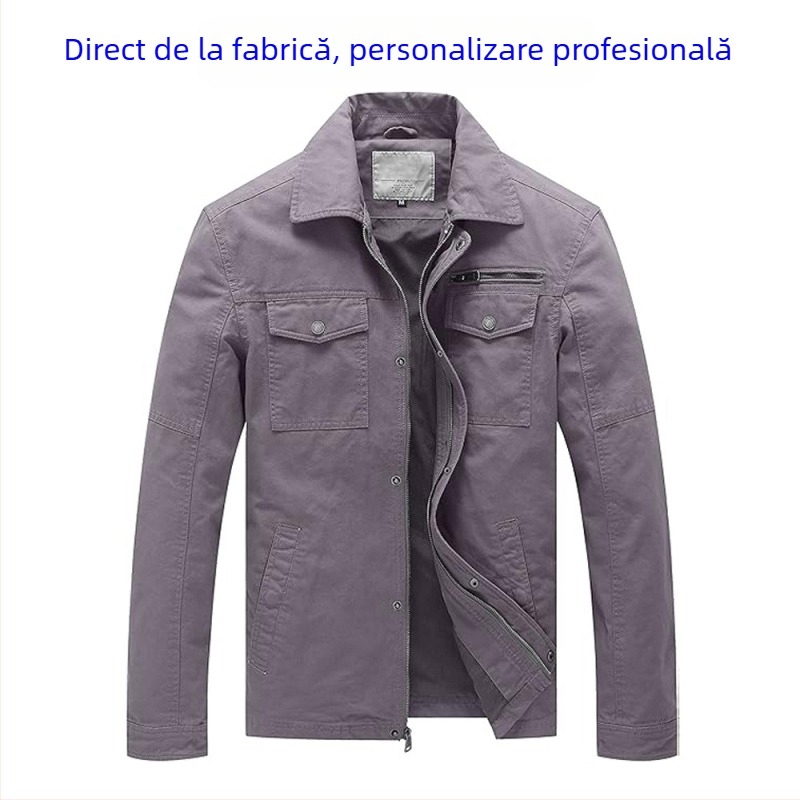 Jachetă din bumbac în stil coreean, croială lejeră pentru iarnă, fermoar frontal, căptușeală din bumbac