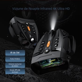 Dispozitiv de vedere nocturn cu infraroșu, tuburi duale, ecran IPS HD, telescop digital de exterior.