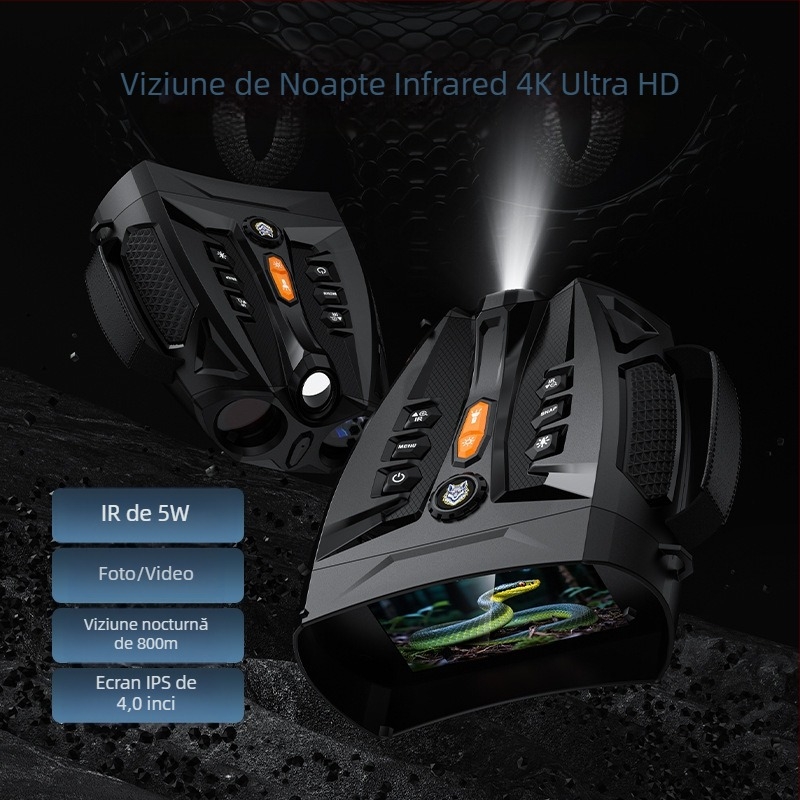 Dispozitiv de vedere nocturn cu infraroșu, tuburi duale, ecran IPS HD, telescop digital de exterior.