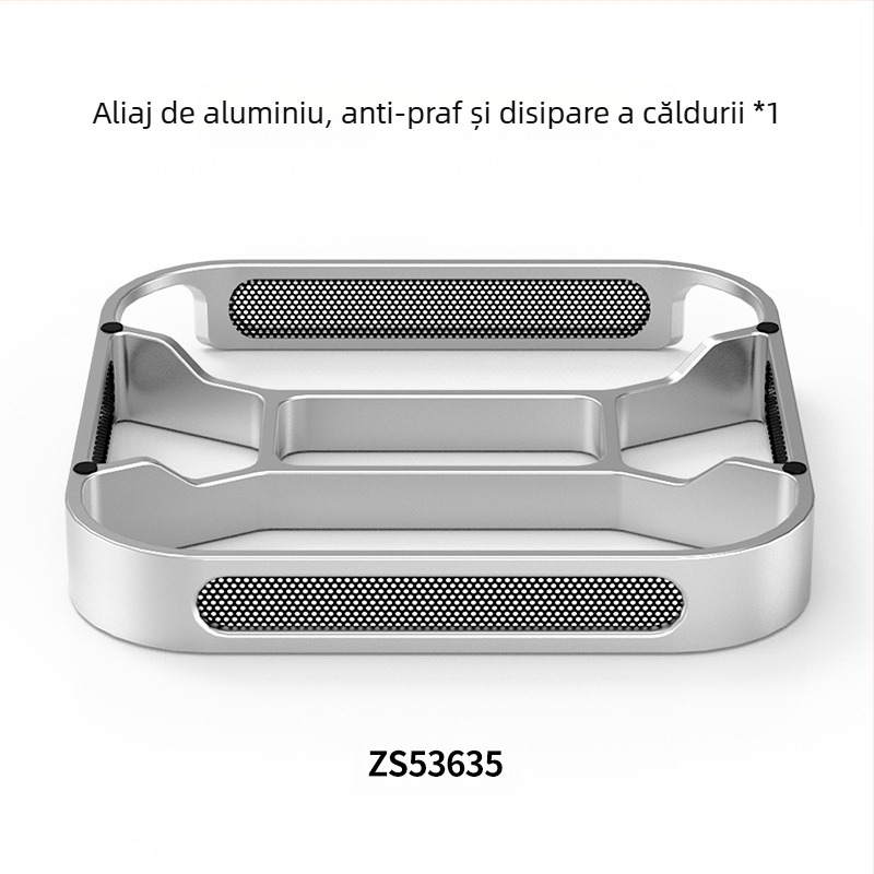 Suport de răcire din aliaj de aluminiu pentru Mac mini M4/M4 Pro — suport de birou, sarcină 2–5 kg, greutate 73 g