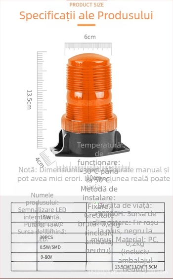 Lumini LED de plafon pentru stivatoare, autobuze școlare și vehicule de construcții, lumini de semnal intermitente, Compatibilitate universală