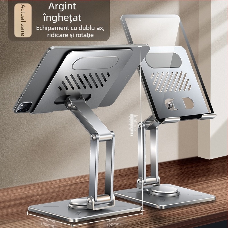 Suport pentru tabletă rotativ pliabil, tip ridicare, braț metalic, greutate 588,3 g, XUNDD