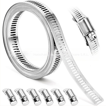 Colier DIY pentru furtun din oțel inoxidabil 304 — stil american, grosime 0,7, lățime bandă 13