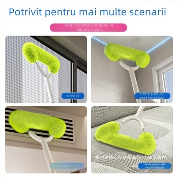 Perie de curățare a plasei de ferestre cu mâner telescopic lung, construcție PP, instrument manual pentru curățare la înălțime
