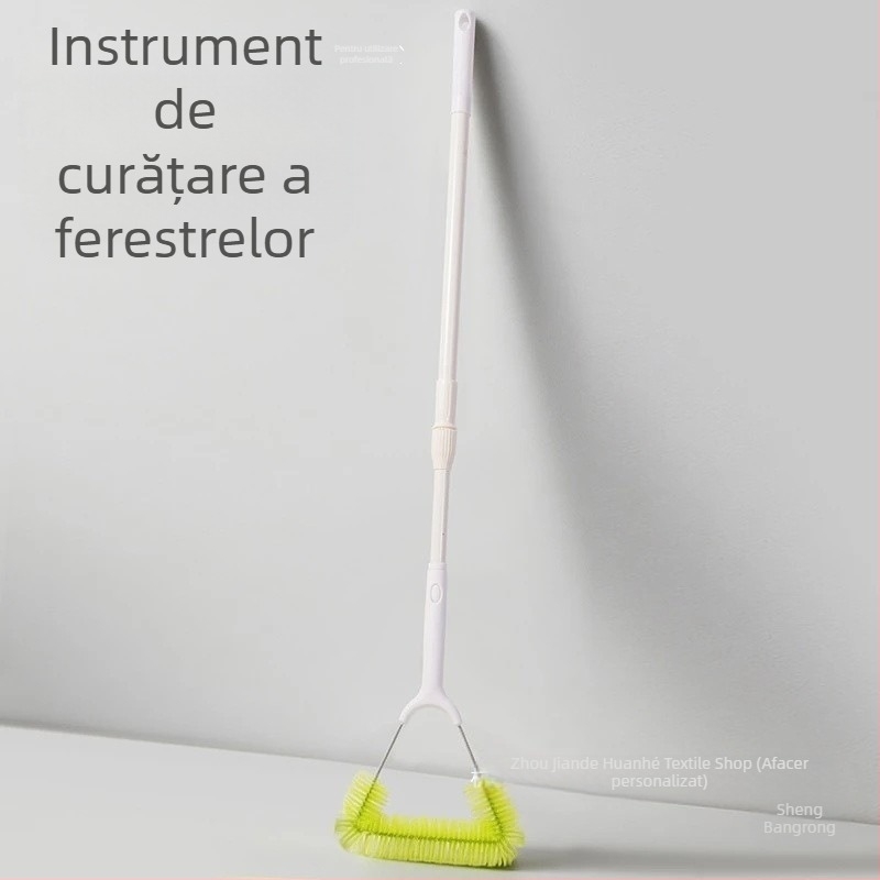 Perie de curățare a plasei de ferestre cu mâner telescopic lung, construcție PP, instrument manual pentru curățare la înălțime