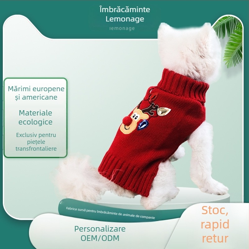 Pulover pentru animale de companie, material acrilic, stil desene animate, marcă lemonage, potrivit pentru câini și pisici