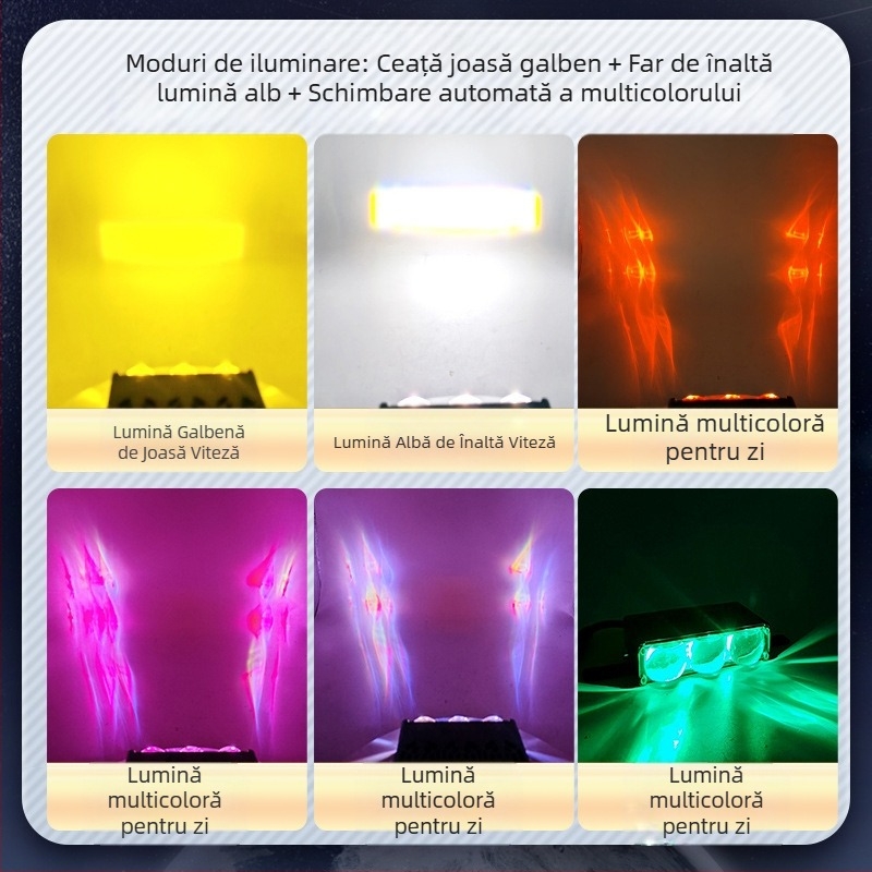 Lumini LED pentru grila auto, model XZ9, aluminiu, 12-36V, compatibilitate universală