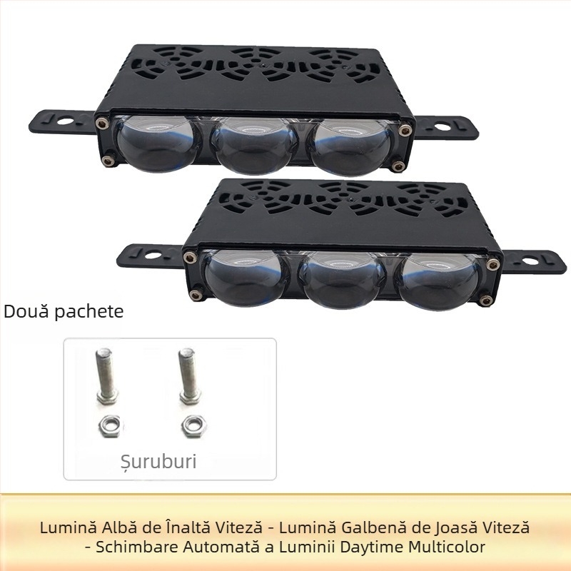 Lumini LED pentru grila auto, model XZ9, aluminiu, 12-36V, compatibilitate universală