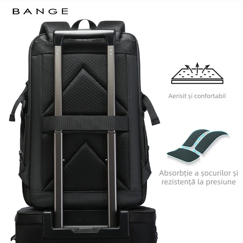 Bange rucsac unisex de călătorie cu capacitate mare, 20-35L, material membranat, pliabil, curea de umăr curbată
