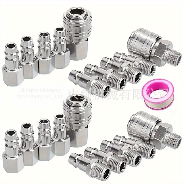 Set conector pneumatic rapid, filet intern feminin, conectori pentru furtunul compresorului de aer, montaj prin răsucire rapidă, set de 20 de piese