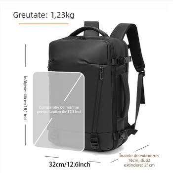 Rucsac pentru laptop, extensibil, unisex, nailon, 20–35L, curea cu pernă de aer